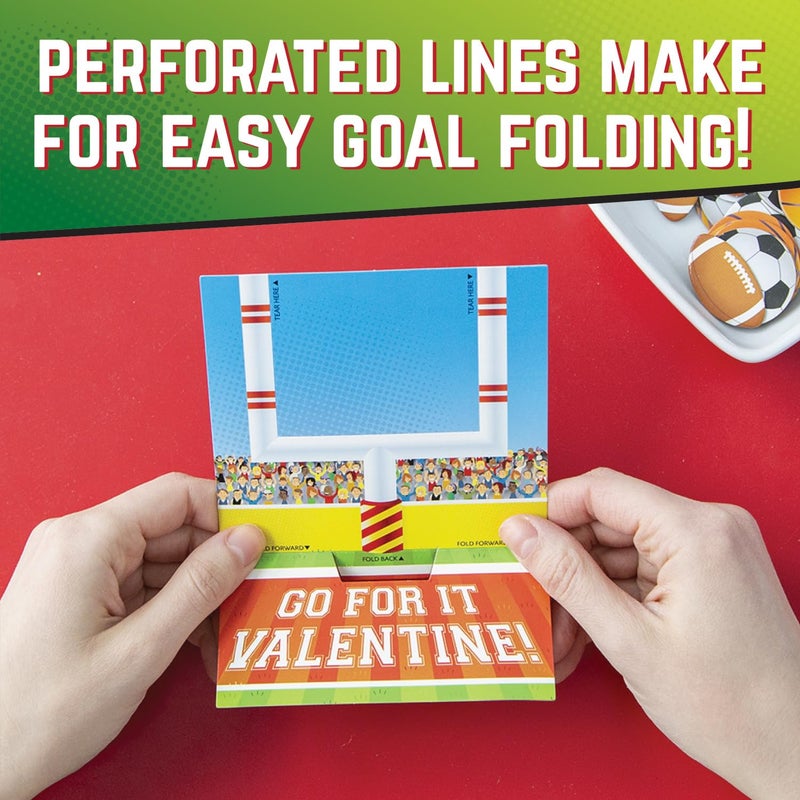 Peaceable Kingdom Valentines Cards for Kids Classroom, Set of 28 Valentines Day Gifts - Flick 'em Sports Games - Image 5